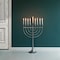 Vintiquewise Modern Solid Metal Judaica Hanukkah Menorah 9 Branched Candelabra, Aluminum Finish Medium QI004119.AL.M - alternate 2